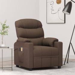 vidaXL Massagesessel Elektrisch Braun Stoff