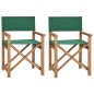 vidaXL Regiestühle 2 Stk. Massivholz Teak Grün vidaXL Regiestühle 2 Stk. Massivholz Teak Grün