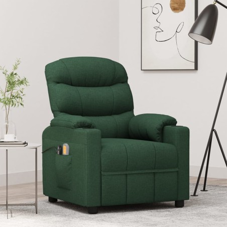vidaXL Elektrischer Massagesessel Dunkelgrün Stoff