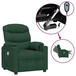 vidaXL Elektrischer Massagesessel Dunkelgrün Stoff