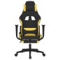 vidaXL Gaming-Stuhl mit Fußstütze Schwarz und Gelb Stoff vidaXL Gaming-Stuhl mit Fußstütze Schwarz und Gelb Stoff