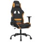 vidaXL Gaming-Stuhl mit Fußstütze Schwarz und Orange Stoff vidaXL Gaming-Stuhl mit Fußstütze Schwarz und Orange Stoff