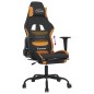 vidaXL Gaming-Stuhl mit Fußstütze Schwarz und Orange Stoff vidaXL Gaming-Stuhl mit Fußstütze Schwarz und Orange Stoff