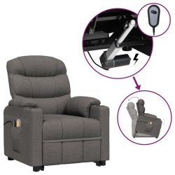vidaXL Massagesessel mit Aufstehhilfe Dunkelgrau Stoff