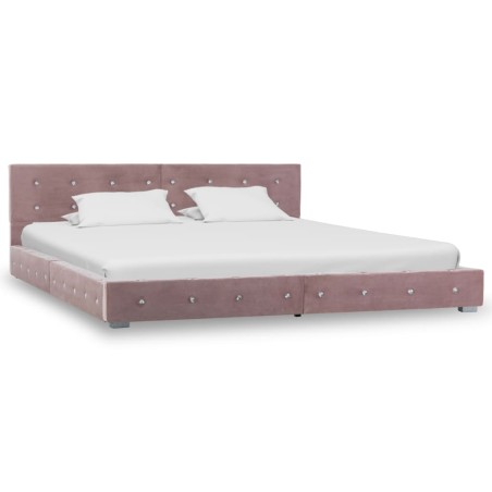 Bettgestell Rosa Samt 160x200 cm