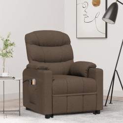 vidaXL Massagesessel mit Aufstehhilfe Braun Stoff