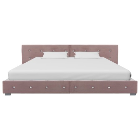 Bettgestell Rosa Samt 160x200 cm