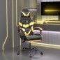 vidaXL Gaming-Stuhl mit Fußstütze Schwarz und Golden Kunstleder vidaXL Gaming-Stuhl mit Fußstütze Schwarz und Golden Kunstleder