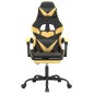 vidaXL Gaming-Stuhl mit Fußstütze Schwarz und Golden Kunstleder vidaXL Gaming-Stuhl mit Fußstütze Schwarz und Golden Kunstleder