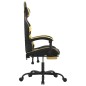 vidaXL Gaming-Stuhl mit Fußstütze Schwarz und Golden Kunstleder vidaXL Gaming-Stuhl mit Fußstütze Schwarz und Golden Kunstleder