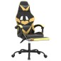 vidaXL Gaming-Stuhl mit Fußstütze Schwarz und Golden Kunstleder vidaXL Gaming-Stuhl mit Fußstütze Schwarz und Golden Kunstleder