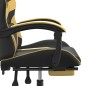 vidaXL Gaming-Stuhl mit Fußstütze Schwarz und Golden Kunstleder vidaXL Gaming-Stuhl mit Fußstütze Schwarz und Golden Kunstleder
