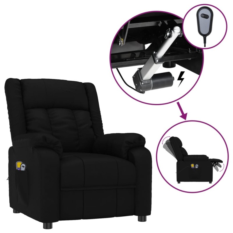 vidaXL Massagesessel Elektrisch Schwarz Kunstleder vidaXL Massagesessel Elektrisch Schwarz Kunstleder