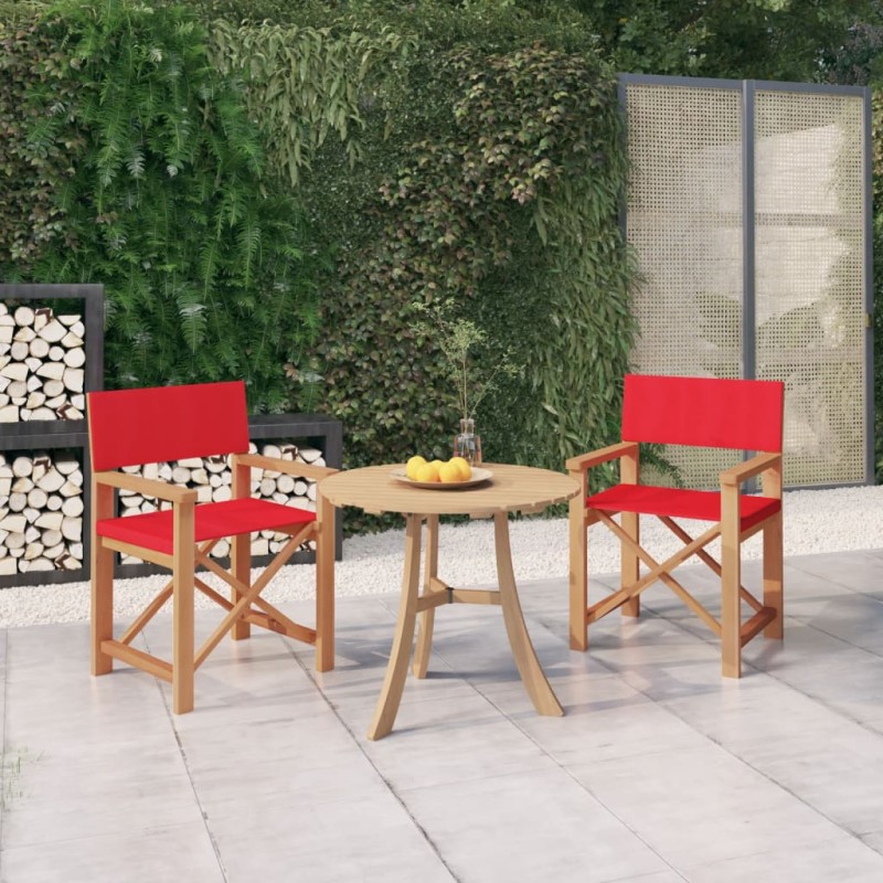 vidaXL Regiestühle 2 Stk. Massivholz Teak Rot vidaXL Regiestühle 2 Stk. Massivholz Teak Rot