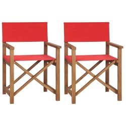 vidaXL Regiestühle 2 Stk. Massivholz Teak Rot