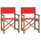 vidaXL Regiestühle 2 Stk. Massivholz Teak Rot vidaXL Regiestühle 2 Stk. Massivholz Teak Rot