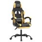 vidaXL Gaming-Stuhl mit Fußstütze Schwarz und Golden Kunstleder vidaXL Gaming-Stuhl mit Fußstütze Schwarz und Golden Kunstleder