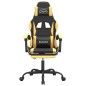 vidaXL Gaming-Stuhl mit Fußstütze Schwarz und Golden Kunstleder vidaXL Gaming-Stuhl mit Fußstütze Schwarz und Golden Kunstleder