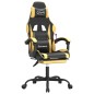 vidaXL Gaming-Stuhl mit Fußstütze Schwarz und Golden Kunstleder vidaXL Gaming-Stuhl mit Fußstütze Schwarz und Golden Kunstleder
