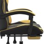 vidaXL Gaming-Stuhl mit Fußstütze Schwarz und Golden Kunstleder vidaXL Gaming-Stuhl mit Fußstütze Schwarz und Golden Kunstleder