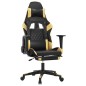 vidaXL Gaming-Stuhl mit Fußstütze Schwarz und Golden Kunstleder vidaXL Gaming-Stuhl mit Fußstütze Schwarz und Golden Kunstleder