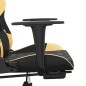 vidaXL Gaming-Stuhl mit Fußstütze Schwarz und Golden Kunstleder vidaXL Gaming-Stuhl mit Fußstütze Schwarz und Golden Kunstleder