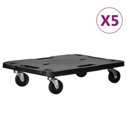 vidaXL Transportroller 5 Stk. Schwarz 58x38x12 cm Polypropylen
