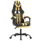 vidaXL Gaming-Stuhl mit Fußstütze Schwarz und Golden Kunstleder vidaXL Gaming-Stuhl mit Fußstütze Schwarz und Golden Kunstleder