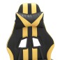 vidaXL Gaming-Stuhl mit Fußstütze Schwarz und Golden Kunstleder vidaXL Gaming-Stuhl mit Fußstütze Schwarz und Golden Kunstleder