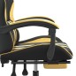 vidaXL Gaming-Stuhl mit Fußstütze Schwarz und Golden Kunstleder vidaXL Gaming-Stuhl mit Fußstütze Schwarz und Golden Kunstleder
