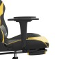 vidaXL Gaming-Stuhl mit Fußstütze Schwarz und Golden Kunstleder vidaXL Gaming-Stuhl mit Fußstütze Schwarz und Golden Kunstleder