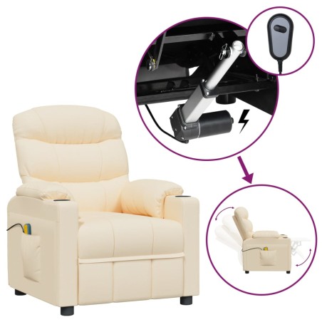 vidaXL Massagesessel Elektrisch Creme Stoff