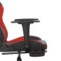 vidaXL Gaming-Stuhl mit Fußstütze Schwarz und Rot Kunstleder vidaXL Gaming-Stuhl mit Fußstütze Schwarz und Rot Kunstleder
