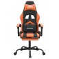 vidaXL Gaming-Stuhl mit Fußstütze Schwarz und Orange Kunstleder vidaXL Gaming-Stuhl mit Fußstütze Schwarz und Orange Kunstleder