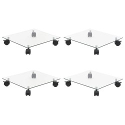 vidaXL Pflanzenroller 4 Stk. 35x35 cm Hartglas Quadratisch