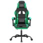vidaXL Gaming-Stuhl mit Fußstütze Schwarz und Grün Kunstleder vidaXL Gaming-Stuhl mit Fußstütze Schwarz und Grün Kunstleder