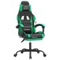 vidaXL Gaming-Stuhl mit Fußstütze Schwarz und Grün Kunstleder vidaXL Gaming-Stuhl mit Fußstütze Schwarz und Grün Kunstleder