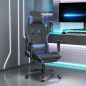vidaXL Gaming-Stuhl mit Fußstütze Schwarz und Blau Stoff vidaXL Gaming-Stuhl mit Fußstütze Schwarz und Blau Stoff