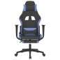 vidaXL Gaming-Stuhl mit Fußstütze Schwarz und Blau Stoff vidaXL Gaming-Stuhl mit Fußstütze Schwarz und Blau Stoff