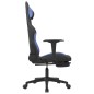 vidaXL Gaming-Stuhl mit Fußstütze Schwarz und Blau Stoff vidaXL Gaming-Stuhl mit Fußstütze Schwarz und Blau Stoff