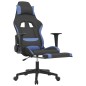 vidaXL Gaming-Stuhl mit Fußstütze Schwarz und Blau Stoff vidaXL Gaming-Stuhl mit Fußstütze Schwarz und Blau Stoff