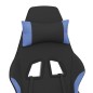 vidaXL Gaming-Stuhl mit Fußstütze Schwarz und Blau Stoff vidaXL Gaming-Stuhl mit Fußstütze Schwarz und Blau Stoff