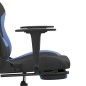 vidaXL Gaming-Stuhl mit Fußstütze Schwarz und Blau Stoff vidaXL Gaming-Stuhl mit Fußstütze Schwarz und Blau Stoff