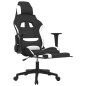 vidaXL Gaming-Stuhl mit Fußstütze Schwarz und Weiß Stoff vidaXL Gaming-Stuhl mit Fußstütze Schwarz und Weiß Stoff