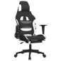 vidaXL Gaming-Stuhl mit Fußstütze Schwarz und Weiß Stoff vidaXL Gaming-Stuhl mit Fußstütze Schwarz und Weiß Stoff