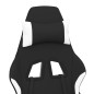 vidaXL Gaming-Stuhl mit Fußstütze Schwarz und Weiß Stoff vidaXL Gaming-Stuhl mit Fußstütze Schwarz und Weiß Stoff