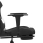 vidaXL Gaming-Stuhl mit Fußstütze Schwarz und Weiß Stoff vidaXL Gaming-Stuhl mit Fußstütze Schwarz und Weiß Stoff