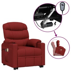 vidaXL Massagesessel mit Aufstehhilfe Weinrot Stoff