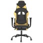 vidaXL Gaming-Stuhl mit Fußstütze Schwarz und Golden Kunstleder vidaXL Gaming-Stuhl mit Fußstütze Schwarz und Golden Kunstleder