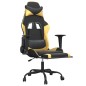 vidaXL Gaming-Stuhl mit Fußstütze Schwarz und Golden Kunstleder vidaXL Gaming-Stuhl mit Fußstütze Schwarz und Golden Kunstleder